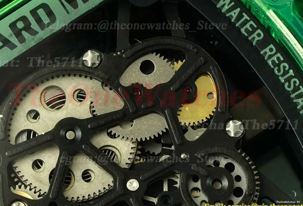 Clone White on RMSF Green RM35-01 strap RMUL2 Skeleton Dial Transparent Rubber 0324